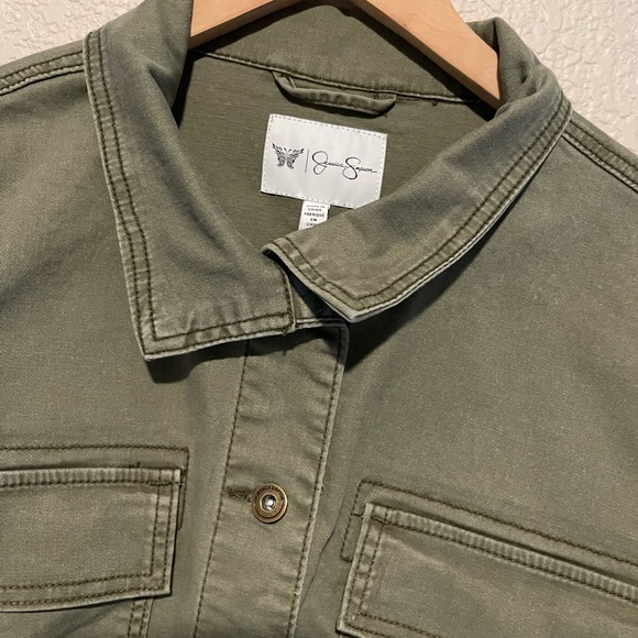 Jessica Simpson Green Utility Jacket with Peplum Waist - Picture 10 of 15